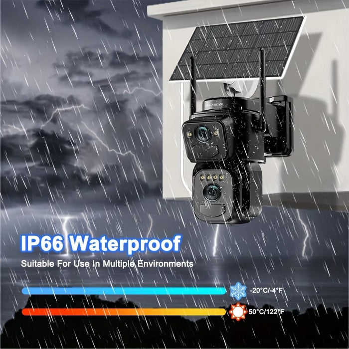 2K Solar WiFi Security Camera – 360° Protection with 10x Zoom